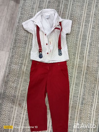 Джинсы и рубашка 80