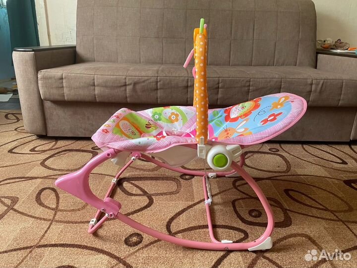 Шезлонг детский с вибрацией и музыкой (новый)