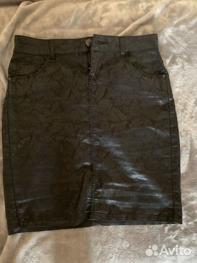 Юбка кожаная
