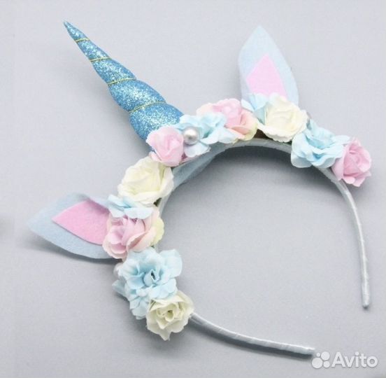 Ободок ушки единорог ручная работа