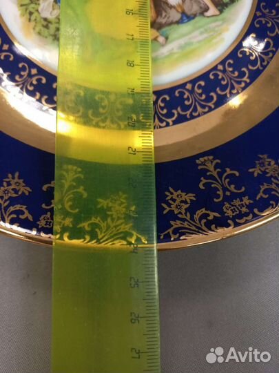 Тарелка Мадонна Кобальт Позолота Фарфор