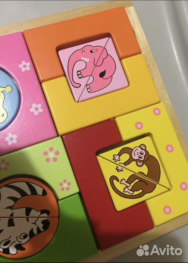 Деревянный пазл животные