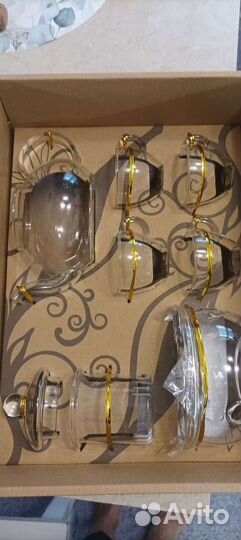 Набор для кофе,чашки, чайник, подставка для свечи