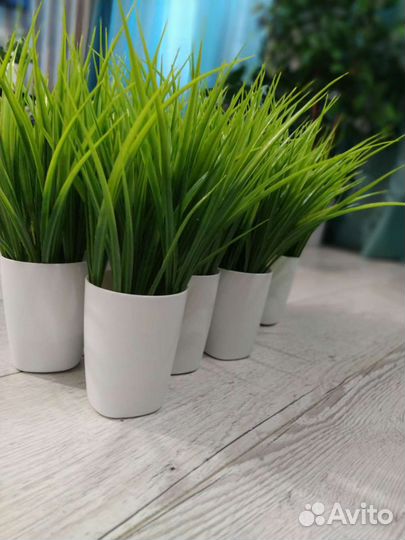 Искусственная трава в кашпо