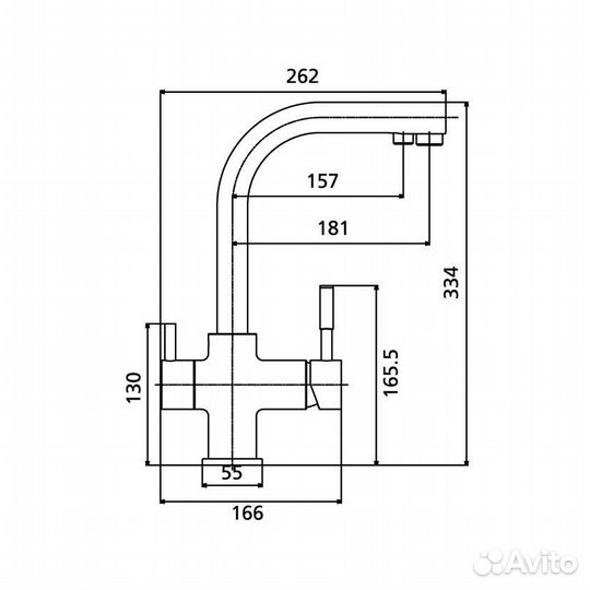 Смеситель osgard для кухни с фильтром для п. воды