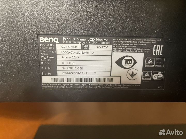 Монитор benq GW2780-B