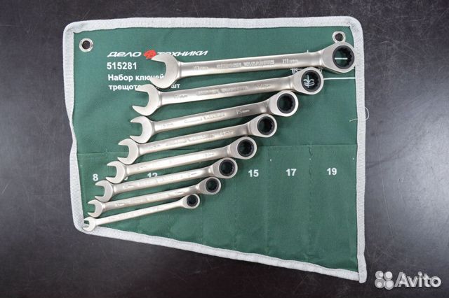 Набор ключей комбинированных трещоточных 8 шт