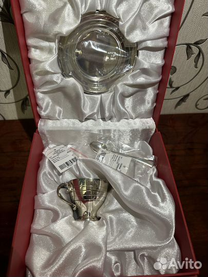 Кофейный набор серебро 925(чашка, ложка, блюдце)