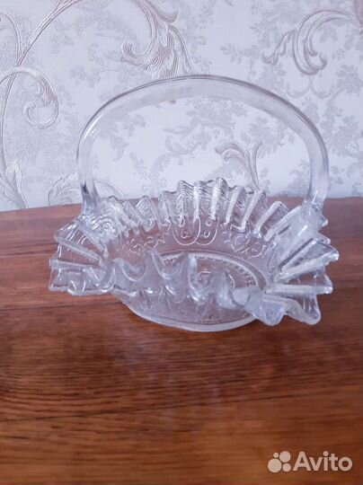 Корзиночка антиквариат царское стекло Мальцевский