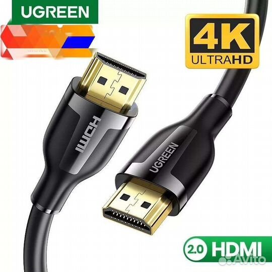 Кабель видео Ugreen hdmi 2.0 4K 3D 1- 1.5М Black