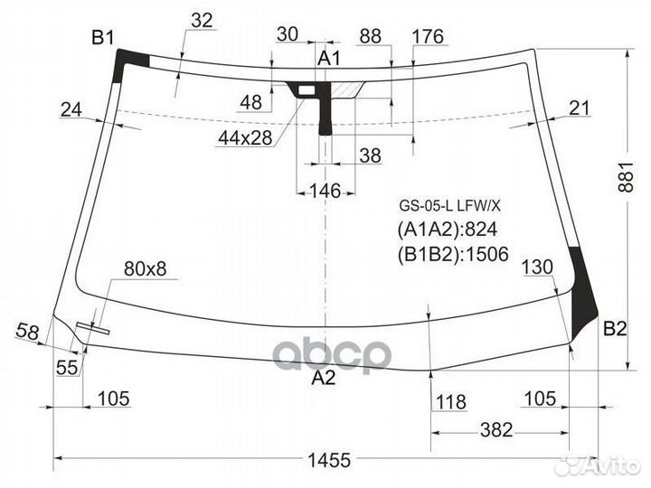 Стекло лобовое + дд lexus GS300/350/430/460 05
