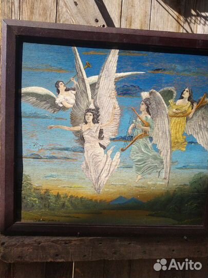 Картина неизвестного художника на фанере