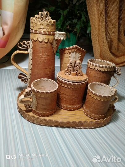 Набор посуды из бересты