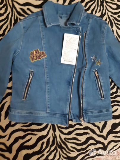 Джинсовая куртка косуха для девочки
