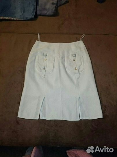 Льняная юбка и пиджак