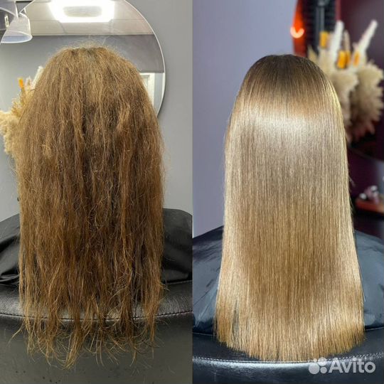 Кератиновое выпрямление волос