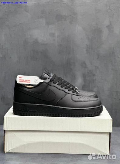Кроссовки Nike force 1 черные мужские (Арт.20536)