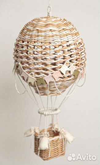 Ночник. Воздушный шар плетёный декоративный