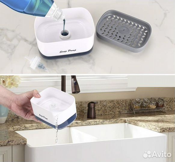 Деспенсер-дозатор для моющих средств 2в1