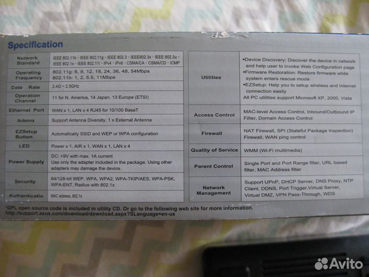 Роутер asus WL 520 GC