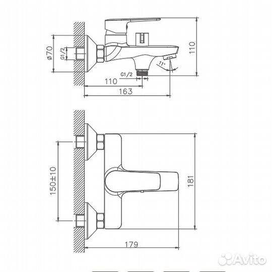 Смеситель Haiba HB563 HB60563 для ванны с душем