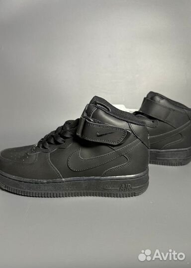 Кроссовки Nike Air Force 1 Mid Black Люкс