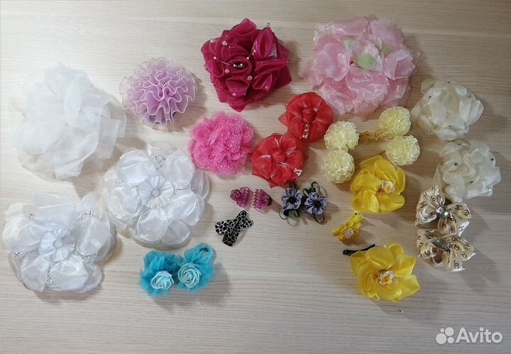 Банты бантики заколки крабики для волос детские