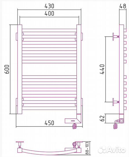 Сунержа Аркус 2.0 600x400 мэм правый Белый