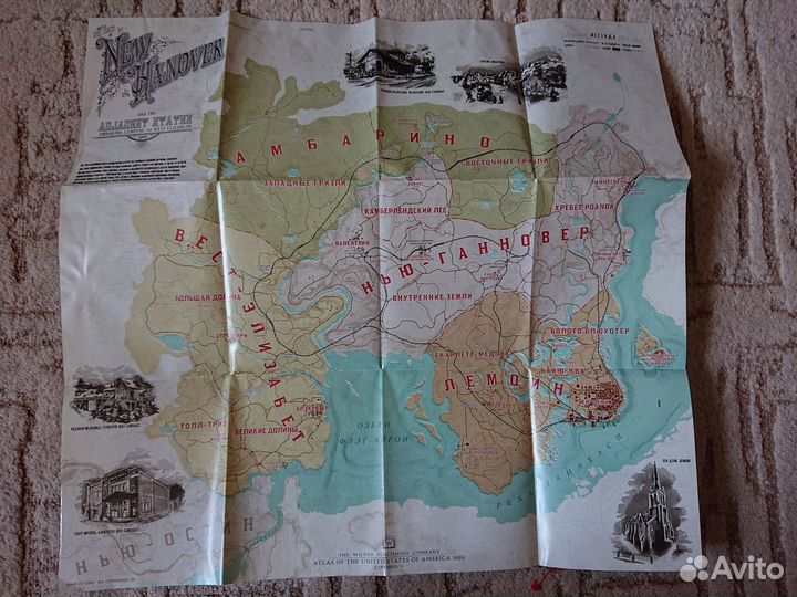 Карта плакат GTA5, RDR2, MGS5, Cyberpunk 2077 и пр