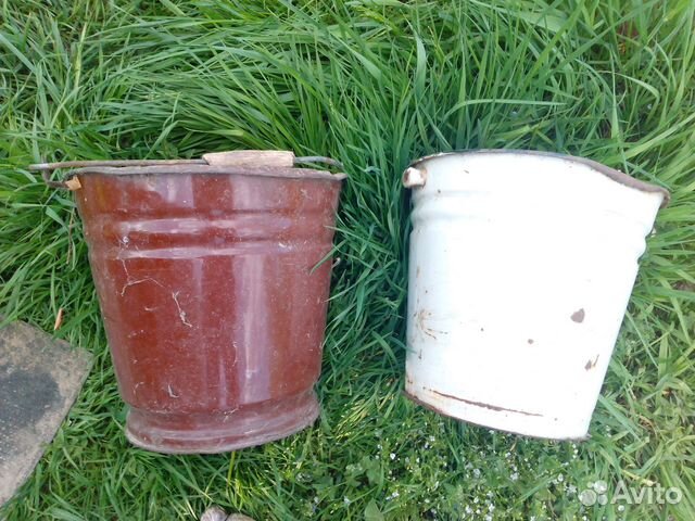 Вёдра эмалиров. и оцинков. для дачи
