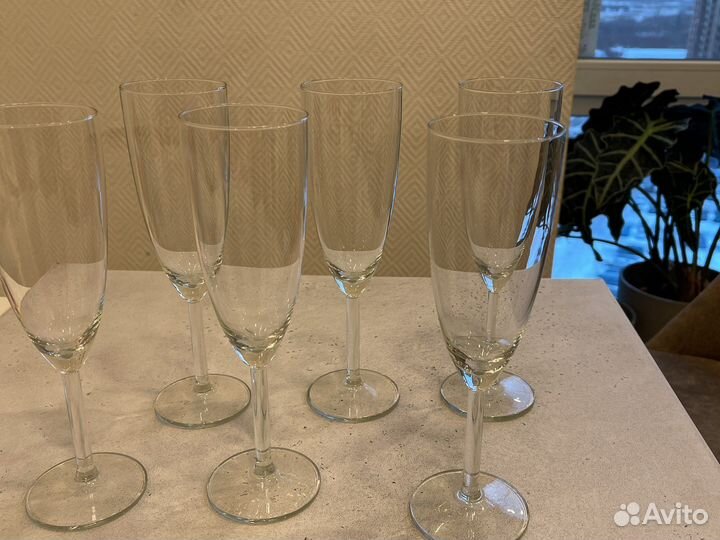 Бокалы для шампанского IKEA 6 штук
