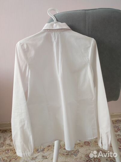 Блуза школьная белая, голубая. 128 размер