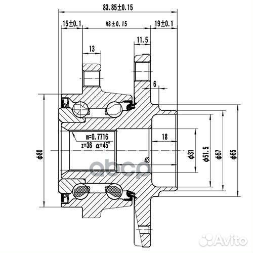 Ступица передняя VW caddy/golf 04, audi A3,S3