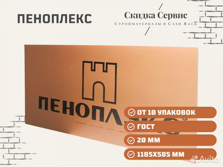 Утеплитель Пеноплекс 20 мм