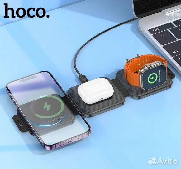 Беспроводная зарядка 3в1 15Вт Hoco CQ4
