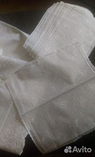 Скатерть вышивка шитье 2,45 х 1,62 м + 12 салфеток