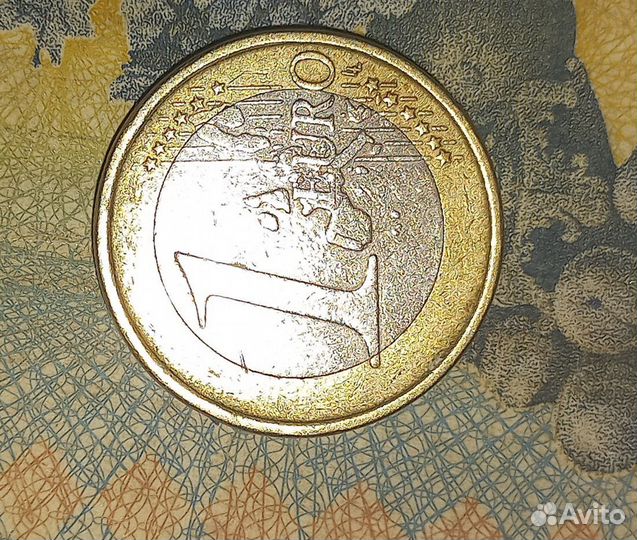 Монета 1 евро 2002