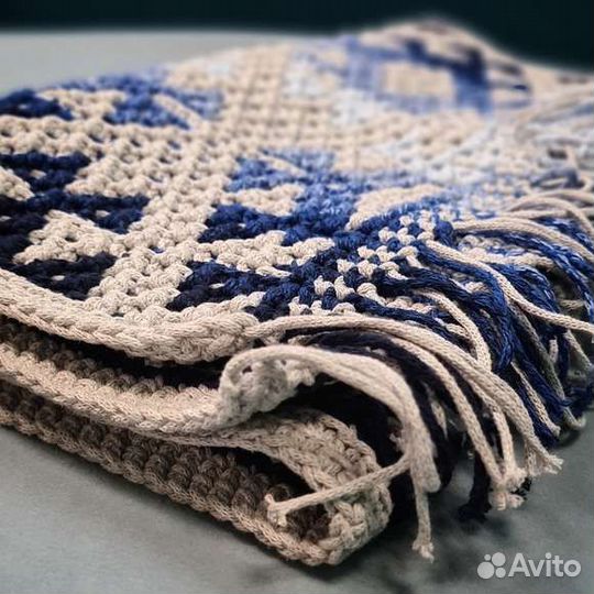 Коврик ручной работы Голубая волна