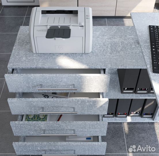 Стол письменный Алькор в цвете Бетон