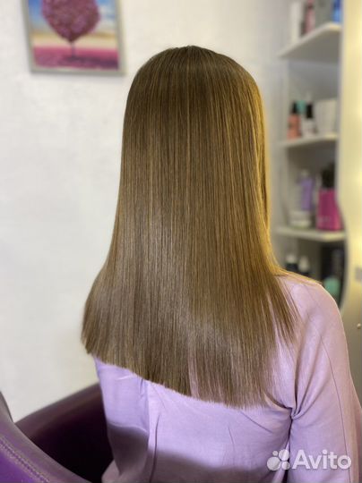 Кератиновое выпрямление волос,полировка волос