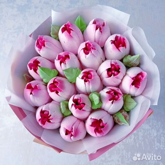 Съедобный букет из зефира/цветы/сладкий подарок