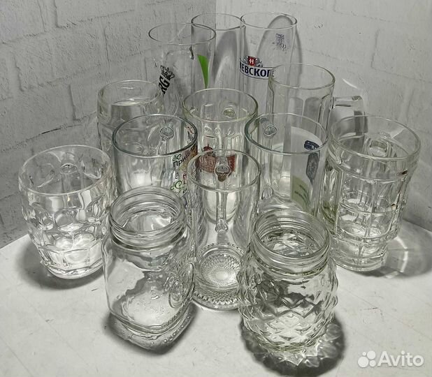 Пивные кружки и бокалы в ассортименте