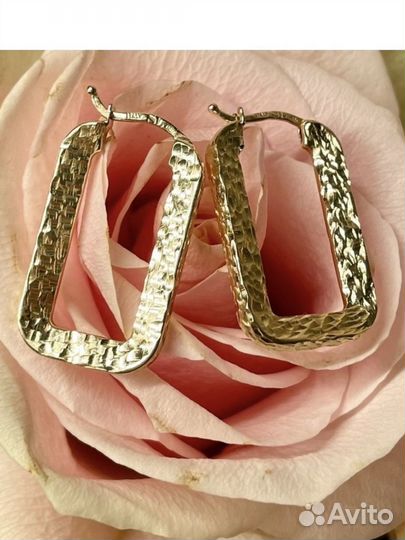 Золотые серьги италия