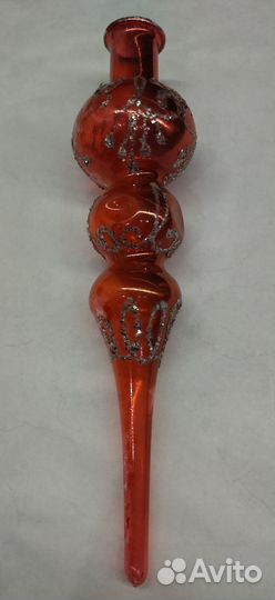 Ёлочная игрушка, навершие, верхушка. 23 см. стекло