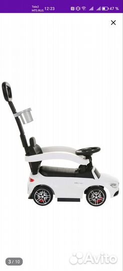 Машинка-каталка пушкар с ручкой