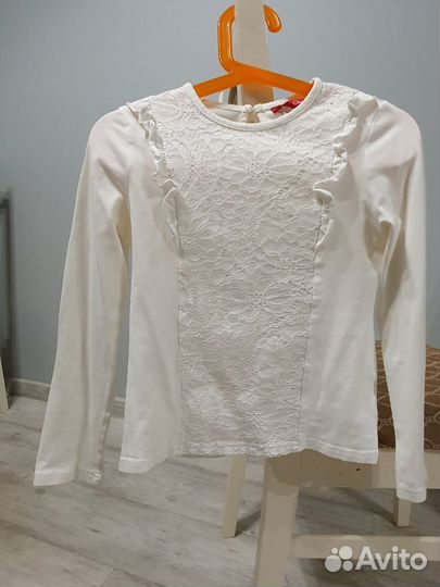 Блузка школьная молочная 122-128