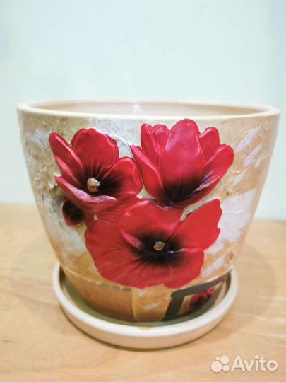 Горшок керамический с поддоном