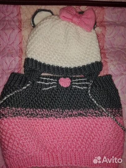 Комплект шапка, шарф