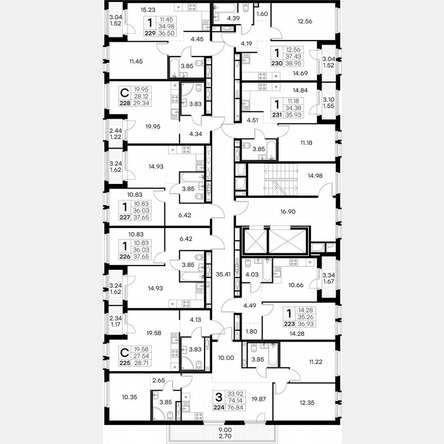 1-к. квартира, 36,9 м², 10/15 эт.