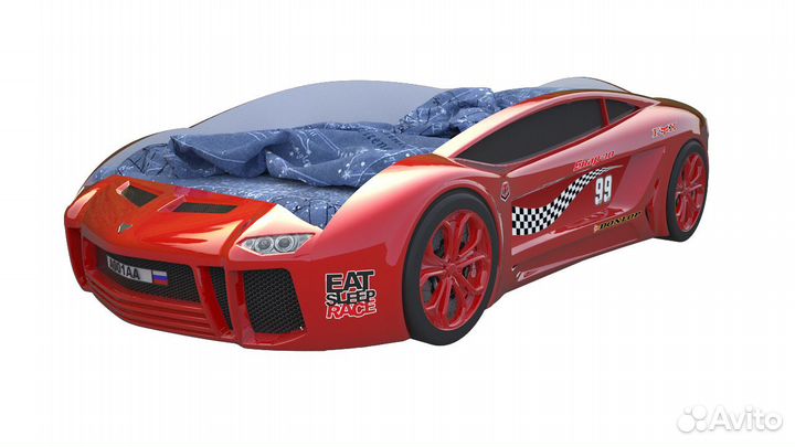 Кровать-машина Ламба Next Красная 2